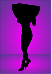 Plakat mujer, silueta, erotico