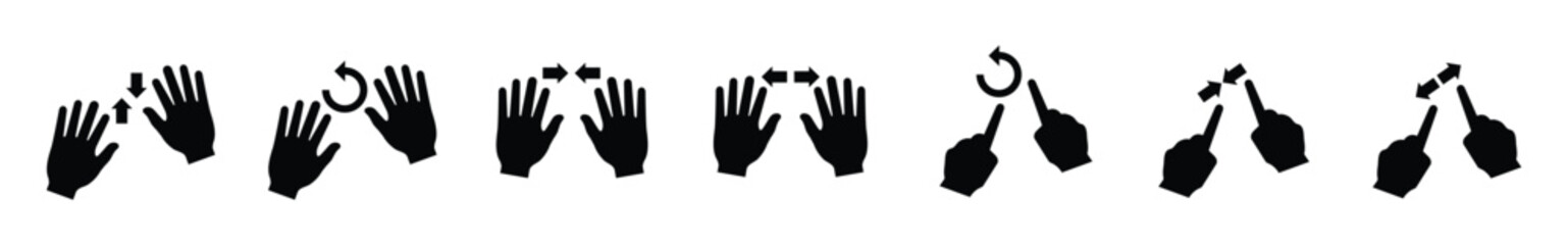 Vector illustration of fingers sliding the screen