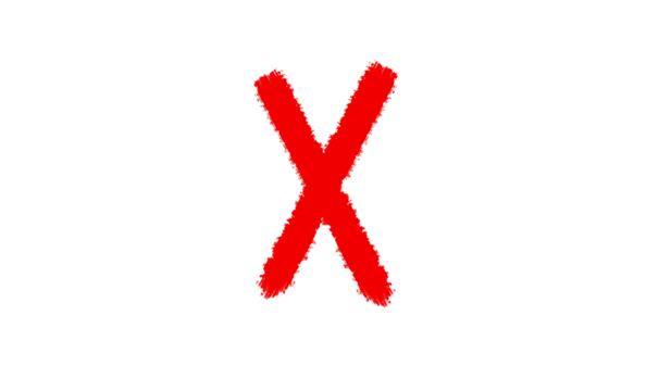 2d render of a red mark