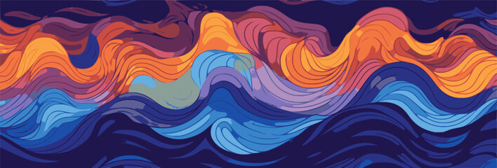 Latin waves, National Hispanic Heritage Month september / october, banner of unfocused waves, reminder of historical and cultural event