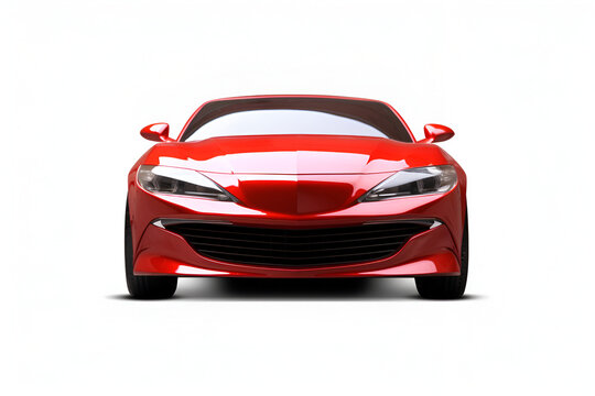 A new red car against a white background