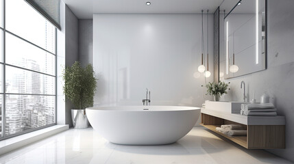 Obraz na płótnie Canvas Modern Elegant bathroom interior