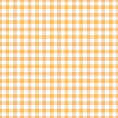 Gingham seamless pattern. Orange background texture. Checked tweed plaid repeating wallpaper. Fabric design.