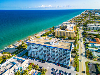 Aerial photo Deerfield Beach Florida coastline - 614280136