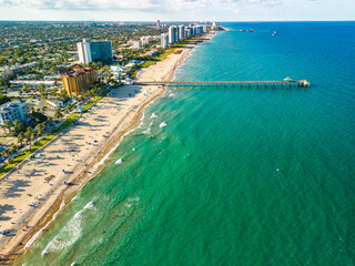 Aerial photo Deerfield Beach Florida coastline