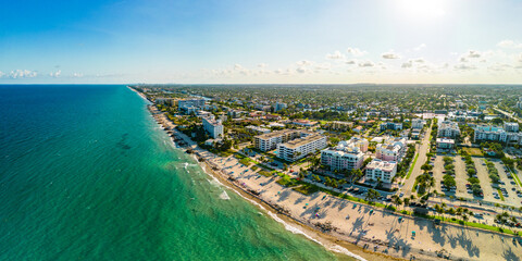 Fototapeta premium Aerial photo Deerfield Beach Florida coastline