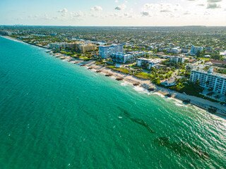 Aerial photo Deerfield Beach Florida coastline