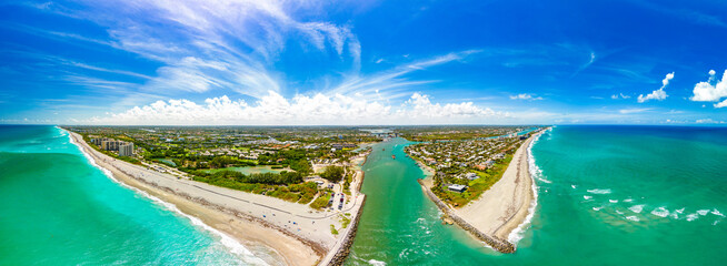 DuBois Park, Jupiter Beach and inlet, areal views, Florida