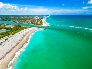 DuBois Park, Jupiter Beach and inlet, areal views, Florida