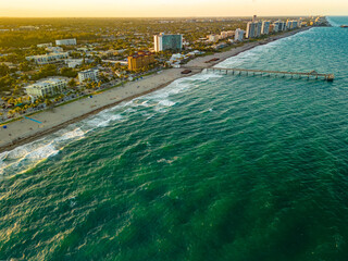 Aerial photo Deerfield Beach Florida coastline