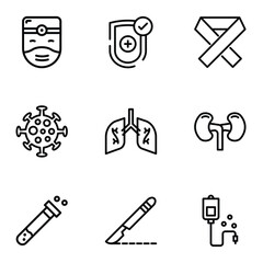 Set of Medical Thin Line Icons - EDITABLE STROKE - EPS Vector