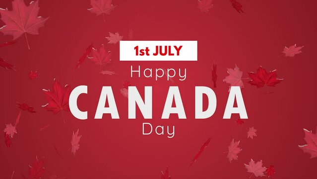 Happy Canada Day Celebration With Multiple Maple And Gradient Background V2.mp4