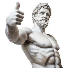 Foto op Plexiglas Greek statue thumbs up isolated on transparent background - Generative AI © mr_marcom