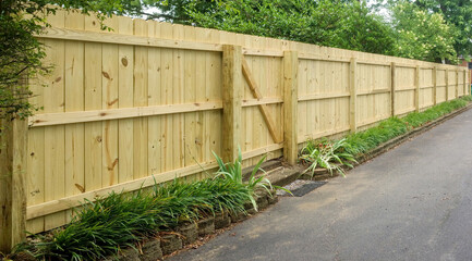 New wooden fence