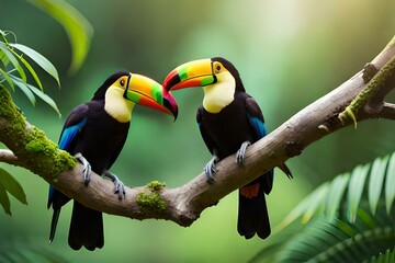toucan on a treegenerated by AI technology 