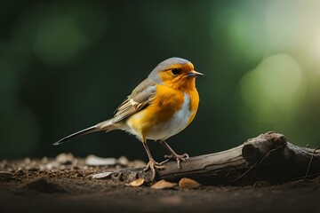 robin on a branchgenerated by AI technology 