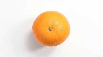 Tempting Orange: A Close-Up Top-View of a Fresh Citrus Slice on a White Background