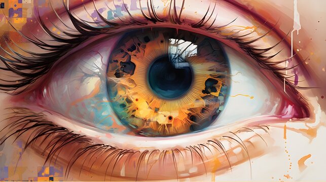 Digital art of an eye, generative AI