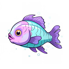 illustration of fish clipart on white background transparent cute art