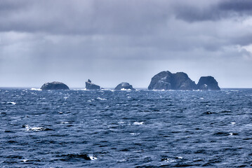 Dramatic skies, landscapes and weather off the coast of Cape Horn Argentina
