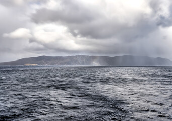 Dramatic skies, landscapes and weather off the coast of Cape Horn Argentina