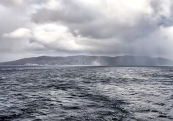 Dramatic skies, landscapes and weather off the coast of Cape Horn Argentina