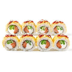 fresh appetizing rolls for restaurant menu on white background 9