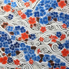 Naklejka premium art japan pattern illustration wallpaper and background