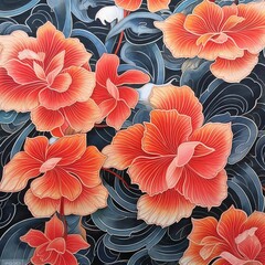 design japan art background illustration, and wallpaper pattern