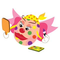 Mrs. Egg put on make up