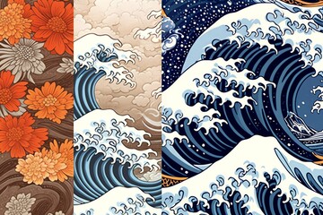 Japanese Artistry Engaging Background Patterns and Illustrations