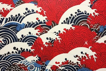 wallpaper pattern, japanese art background illustration