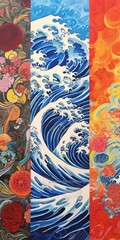wallpaper pattern, japanese art background illustration