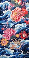 japanese art background illustration, and wallpaper pattern