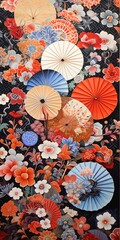 japanese art background illustration, and wallpaper pattern