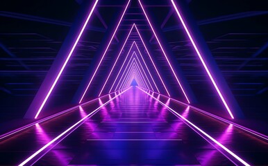 neon light background, 3D Illustration and wallpaper