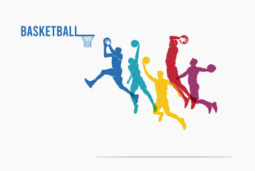 Fototapeta na wymiar Great simple basketball dunk background design for any media
