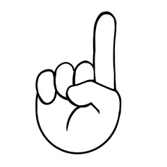 Drawing of hand with index finger, Illustration of hand with index finger, Index finger, Drawing of hand for coloring, Drawing of index finger, Drawing of hand number 1
