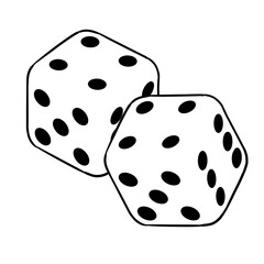 children's drawing of dice games, children's drawing of dice, drawing of two dice, game dice, lineart of dice.
