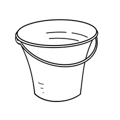 bucket lineart, bucket drawing, children's drawing of bucket, bucket illustration
