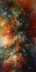 Fototapeta premium Abstract art - digital painting done with warm colors