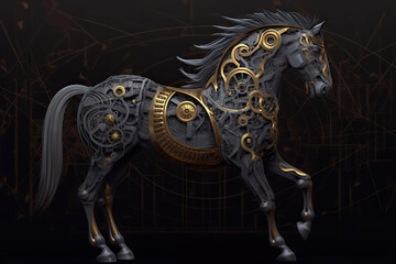 beautiful mechanical horse
