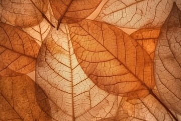 Naklejka na ściany i meble close up of a leaf with ai-generated images