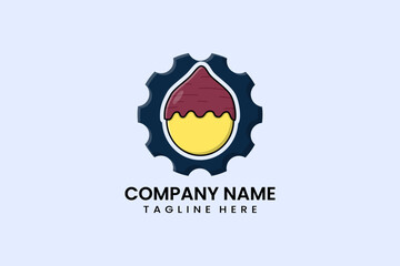 Flat gear mechanical engineering logo icon template vector illustration