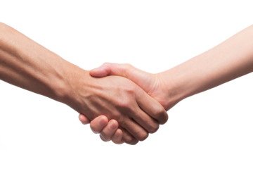 握手をする男女の手