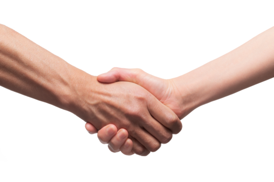握手をする男女の手 - Powered by Adobe