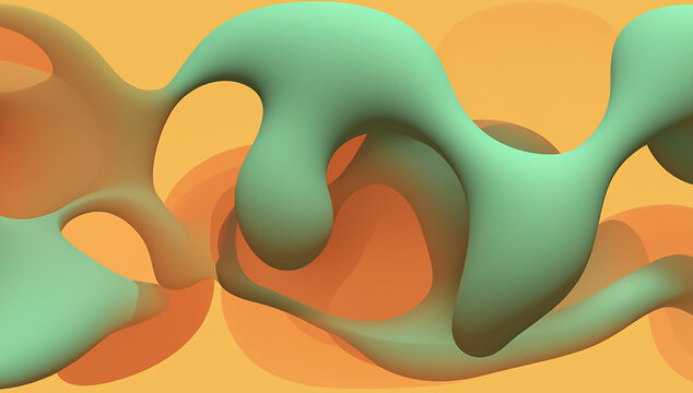 Organic Green Orange Abstract Wallpaper &middot; Generative AI