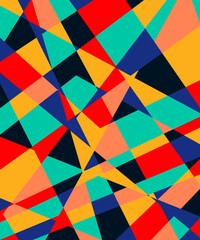 Pattern with geometric figures of various colors