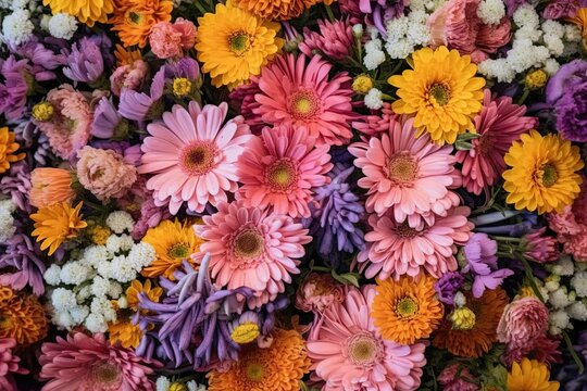 colorful flowers background with AI-Generated Images