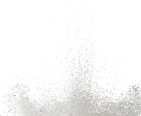 Tapioca starch explosion flying, White powder tapioca starch wave floating fall down in air. tapioca starch is element material. Eyeshadow crush for make up artist. White background Isolated